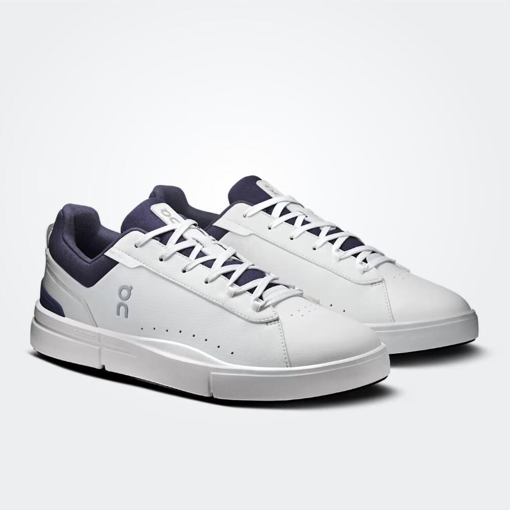 NEW ON RUNNING men's roger advantage shoes in white/midnight